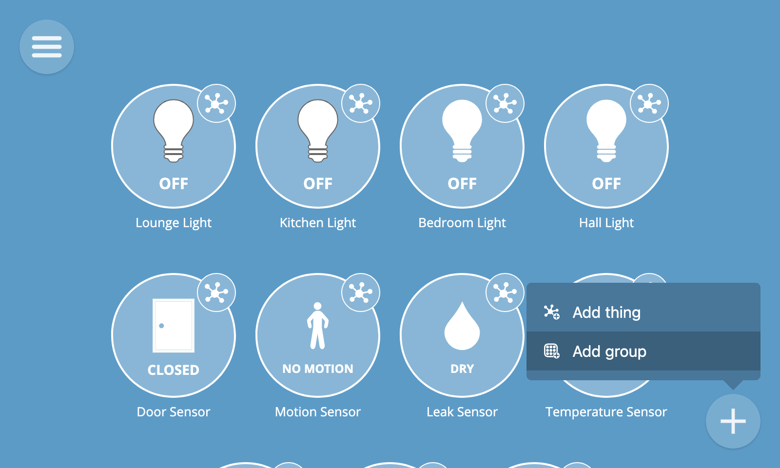 Screenshot of the Add group button