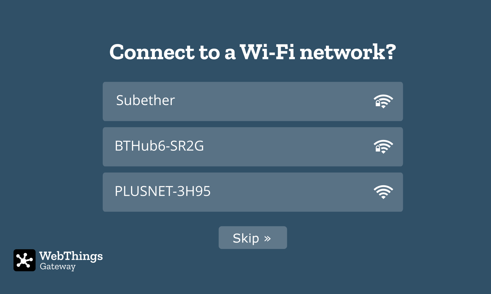 A screenshot showing the names of nearby Wi-Fi networks
