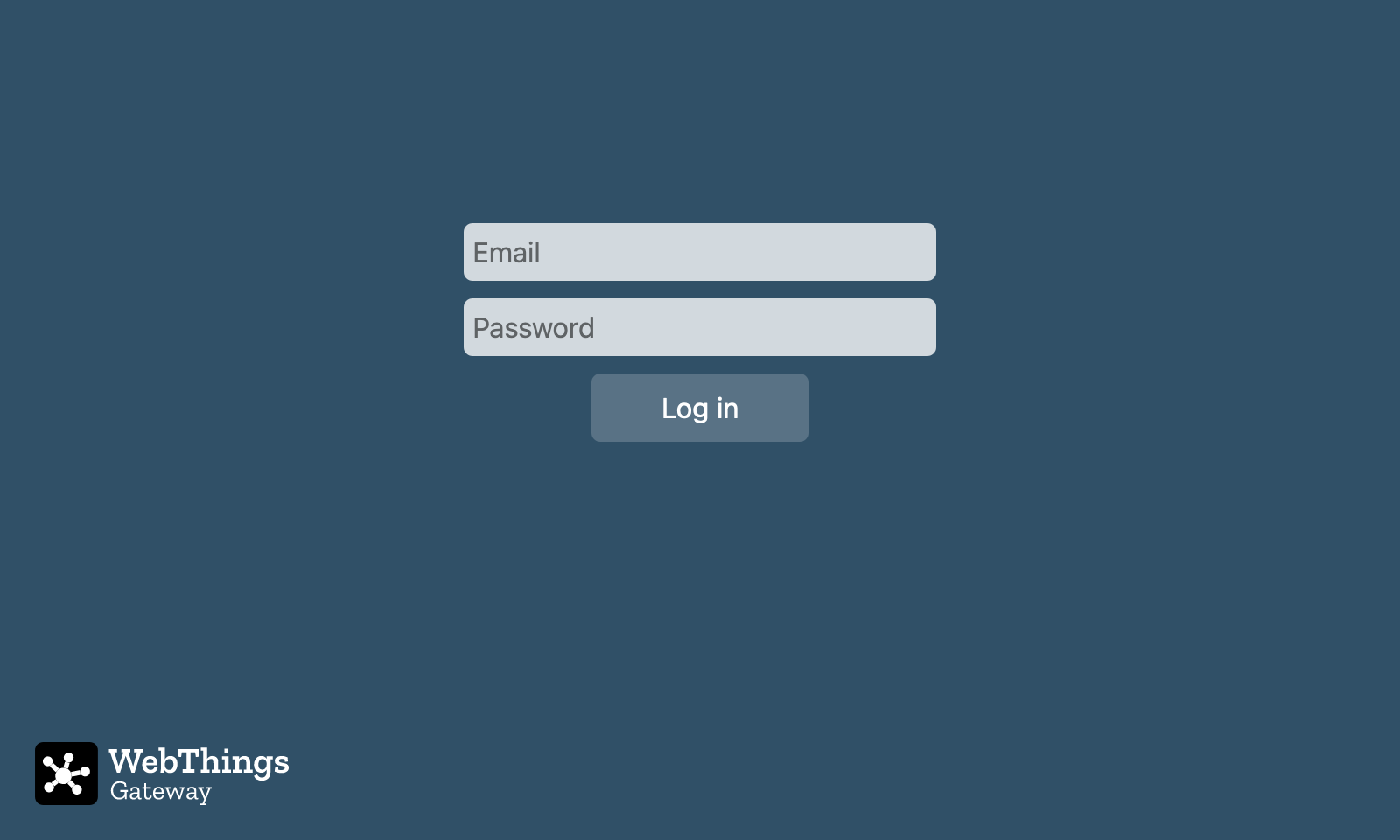 Screenshot of the login form with  email and password text fields and a log in button
