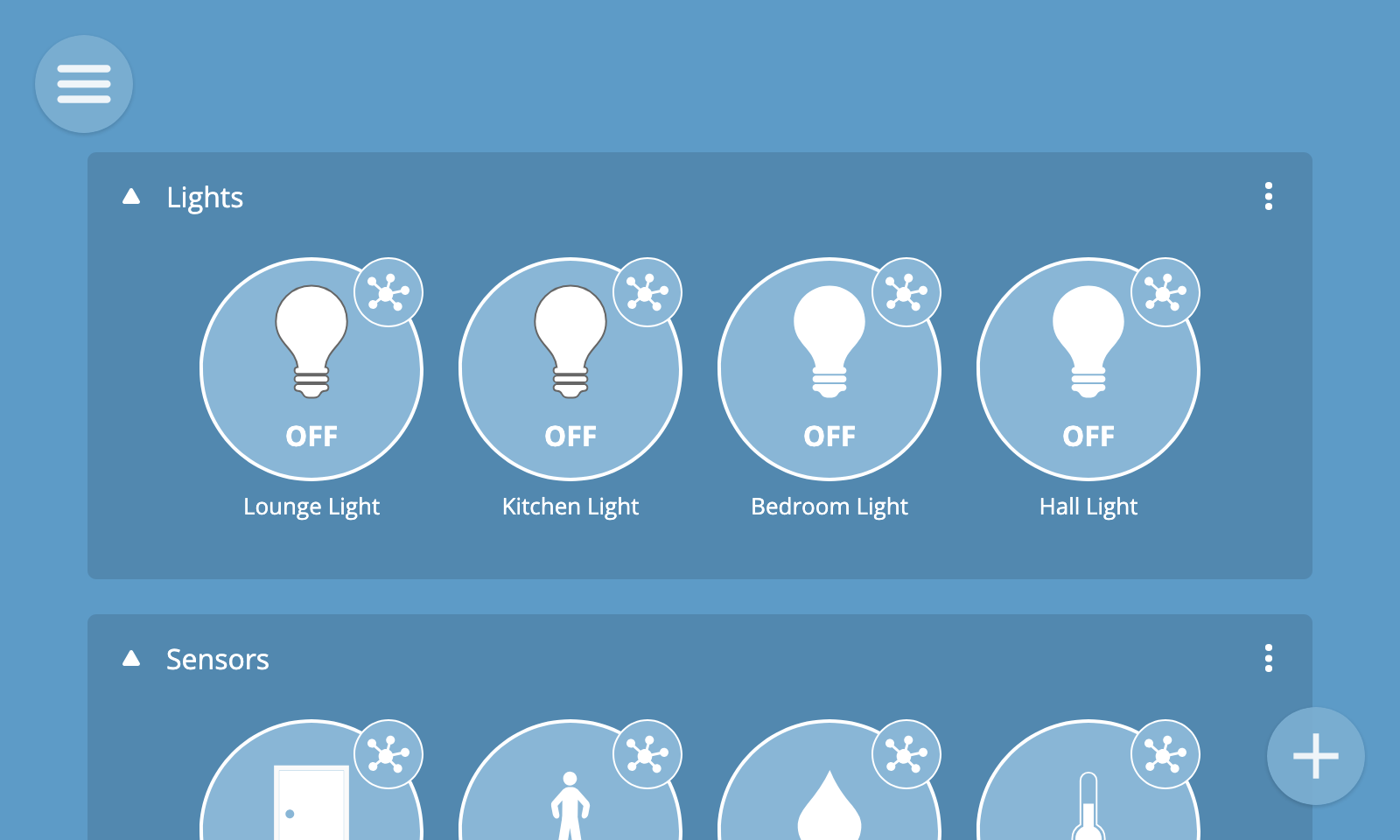 Screenshot of Things organised into two groups